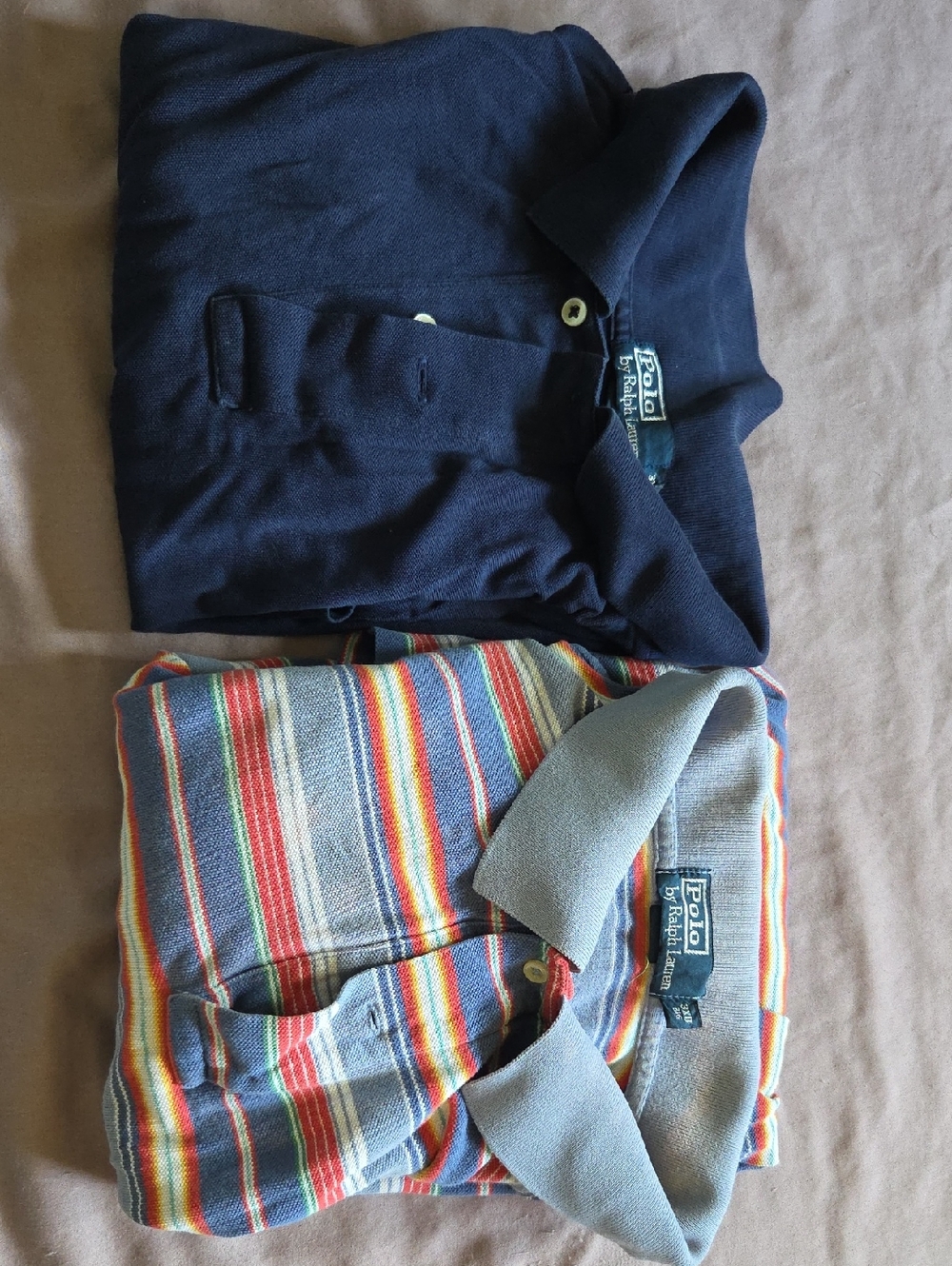 Polo by Ralph Lauren Navy Polo and Multicolor Striped Polo